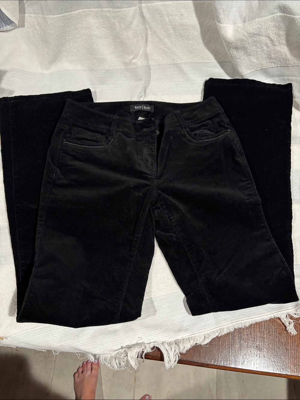 White House Black Market Black Corduroy Boot-Cut Pants